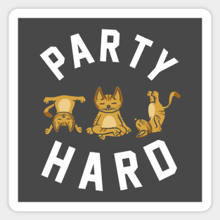 Party Hard Funny Cats Doing Yoga Sticker